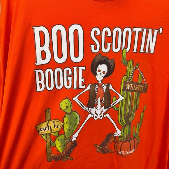 Wild Lucille Plus Size Orange Western Boo Scootin' Halloween Graphic Tee Size 3X - Picture 3 of 6